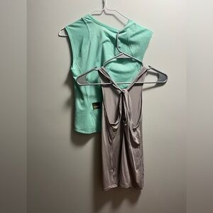 Lululemon Athletica Mint and Taupe Sleeveless Top